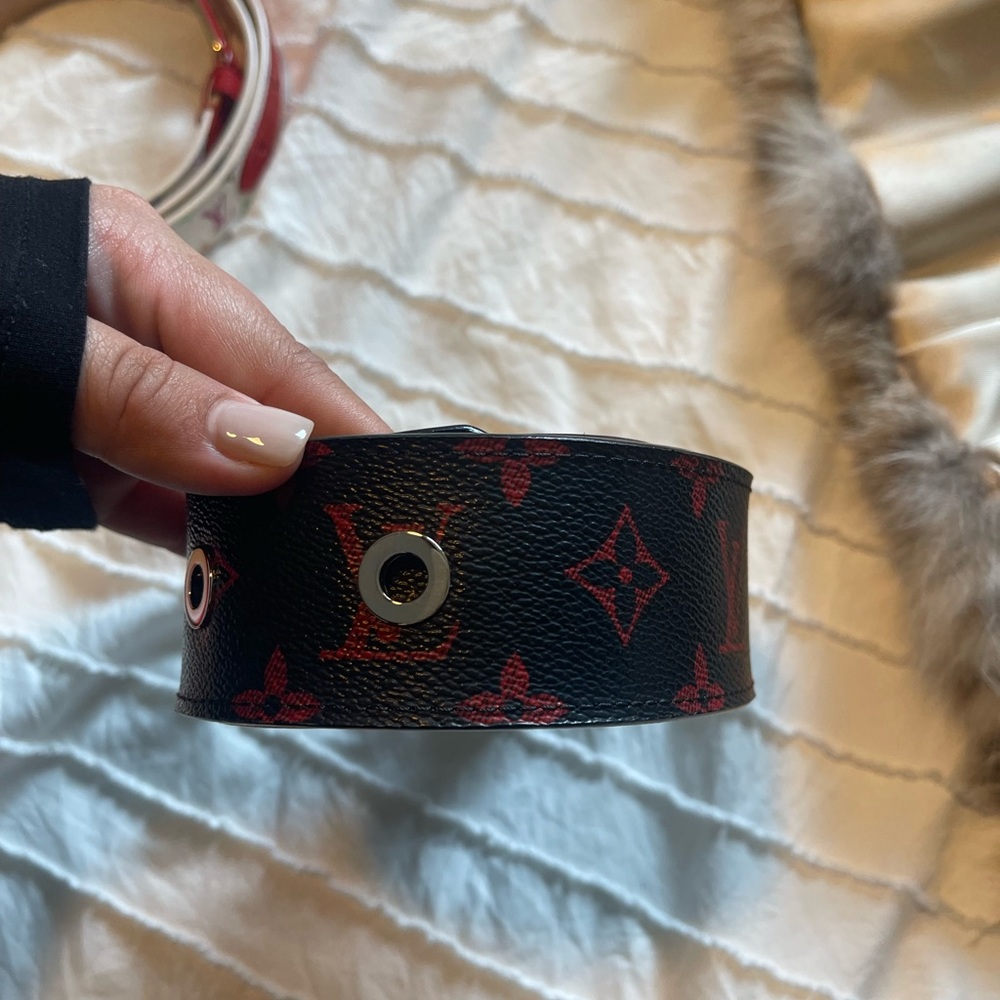 Louis Vuitton Black and Red Monogram Belt